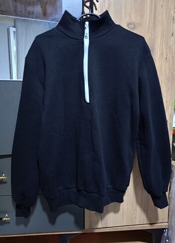 l Beden siyah Renk Siyah fermuarlı sweatshirt