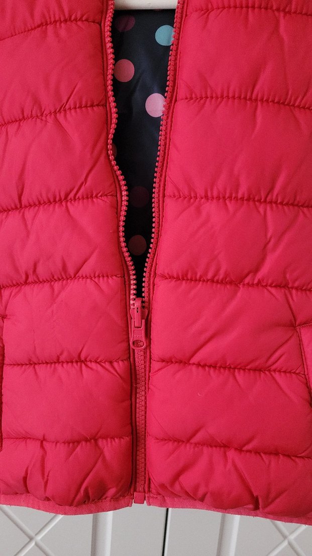 Kız Çocuk Renkli Kapüşonlu Fermuarlı Yelek - Görsel 5