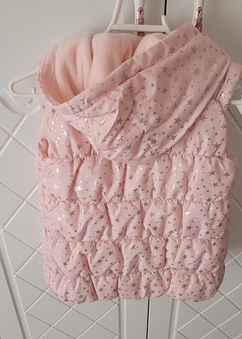 Koton Kız Çocuk Pembe Kürklü Kapüşonlu Yelek