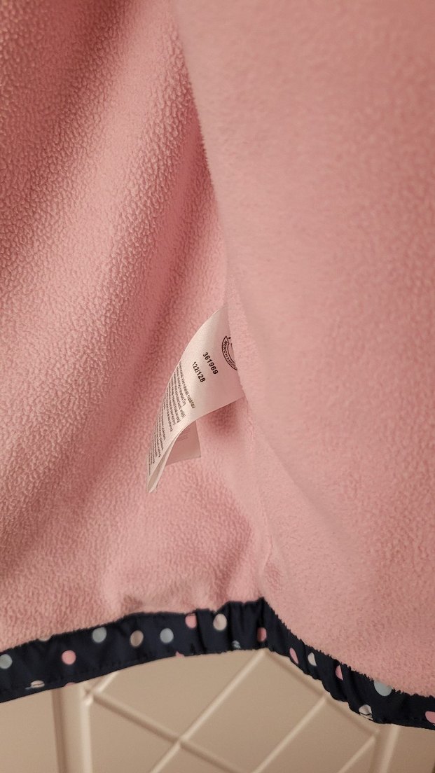 Kız Çocuk Lacivert Desenli Düğmeli Yağmurluk - Görsel 4