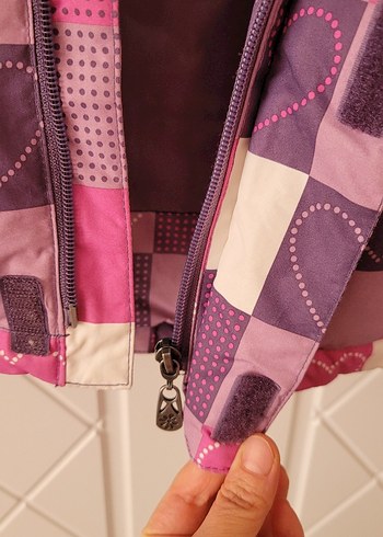 Kız Çocuk Pembe Kareli Fermuarlı Mont - Görsel 4