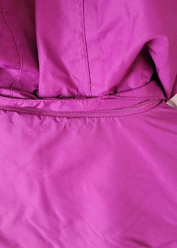 Mor Kapüşonlu Fermuarlı Kız Montu - Görsel 7