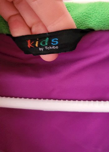 Mor Kapüşonlu Fermuarlı Kız Montu - Görsel 5