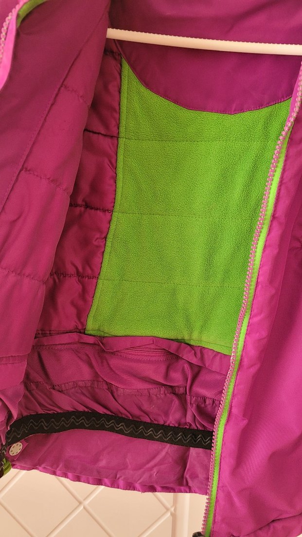 Mor Kapüşonlu Fermuarlı Kız Montu - Görsel 3