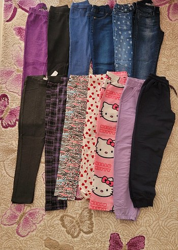 Düğmeli Baskılı kız çocuk tayt - Görsel 2