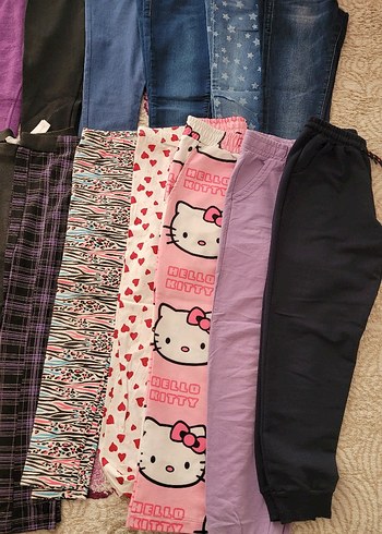 Düğmeli Baskılı kız çocuk tayt - Görsel 4