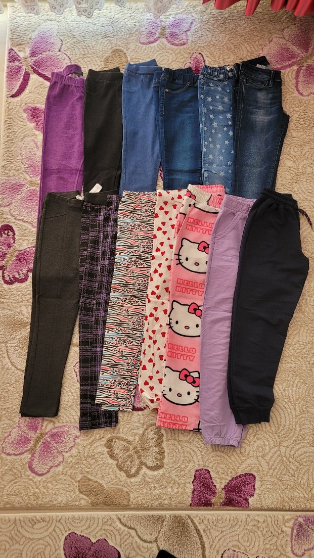 Düğmeli Baskılı kız çocuk tayt - Görsel 2