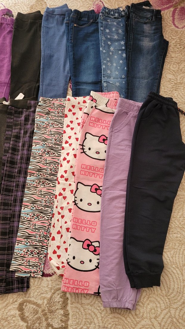 Düğmeli Baskılı kız çocuk tayt - Görsel 4