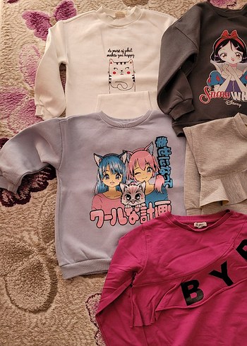 Pamuklu Uzun Kollu Baskılı Kız Sweatshirt - Görsel 3