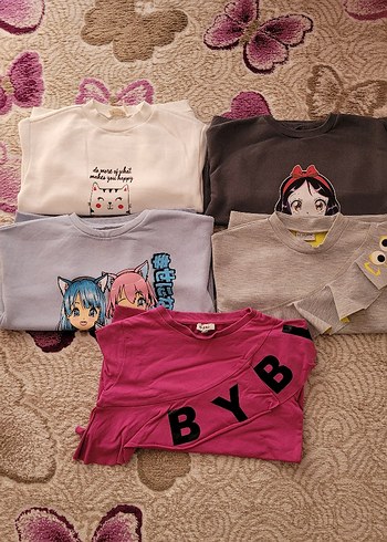 Pamuklu Uzun Kollu Baskılı Kız Sweatshirt - Görsel 2