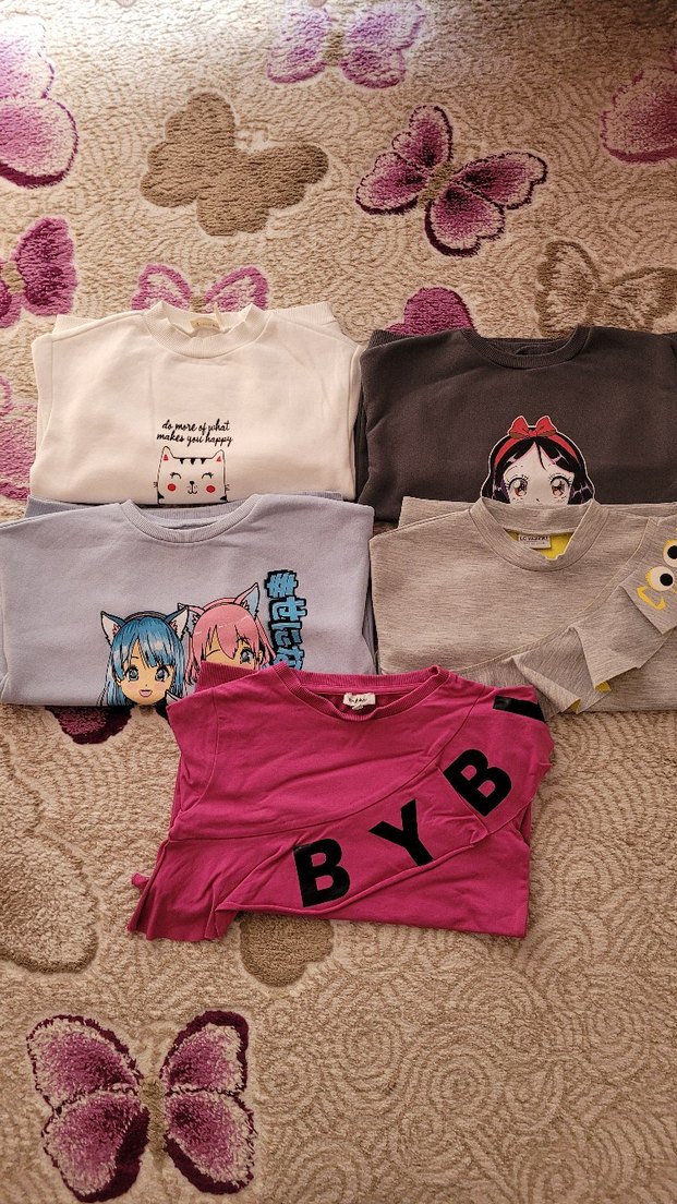 Pamuklu Uzun Kollu Baskılı Kız Sweatshirt - Görsel 2