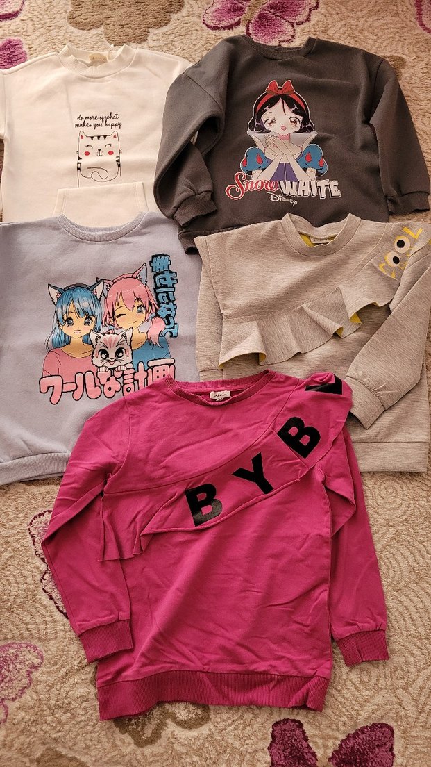 Pamuklu Uzun Kollu Baskılı Kız Sweatshirt - Görsel 4