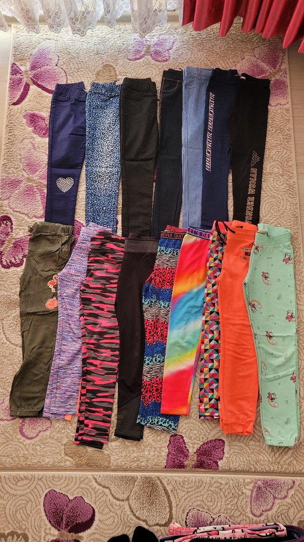 Renkli Baskılı kız çocuk tayt - Görsel 2