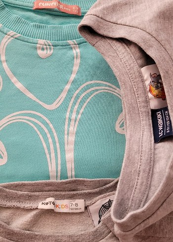 Gri Pamuklu Kız Çocuk Tişörtü, Kısa Kollu, Baskılı - Görsel 2