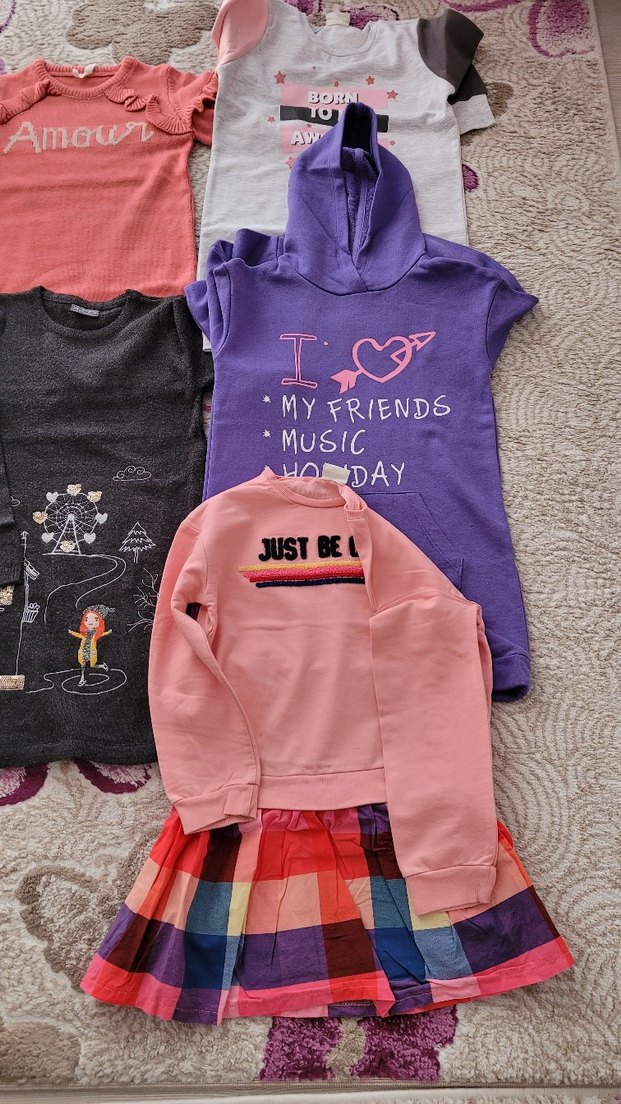 Kız Çocuk Pamuklu Baskılı Tişört - Görsel 4