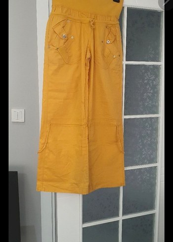 hardal Sarı Rahat Kesim Kargo Pantolon - Görsel 5