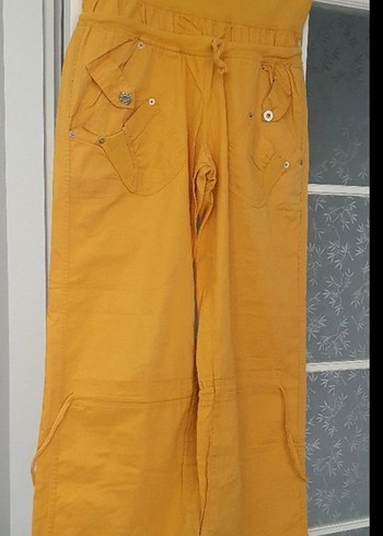 hardal Sarı Rahat Kesim Kargo Pantolon - Görsel 2