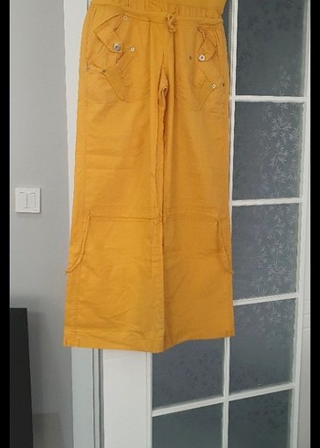 hardal Sarı Rahat Kesim Kargo Pantolon - Görsel 3