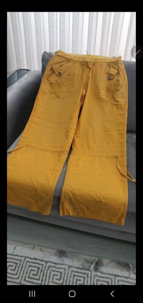 hardal Sarı Rahat Kesim Kargo Pantolon - Görsel 4