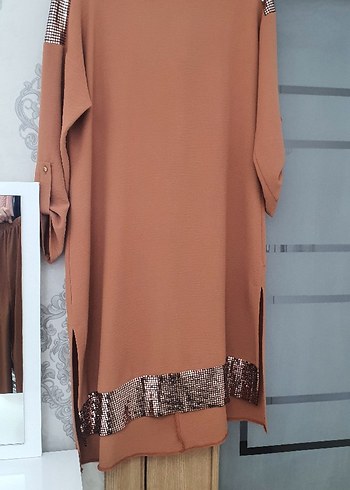 Kahverengi Kadın Takım pantolon tunik takım - Görsel 4