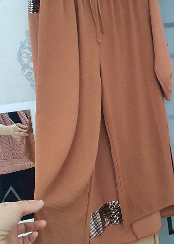 Kahverengi Kadın Takım pantolon tunik takım - Görsel 6
