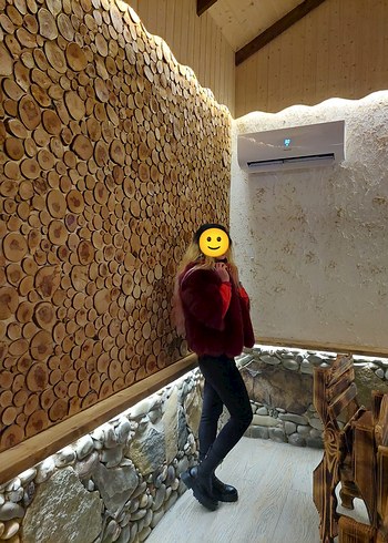 Chanel Bordo Kürklü Kadın Midi Kaban