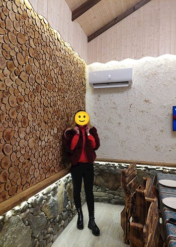 m Beden Bordo Kürklü Kadın Midi Kaban
