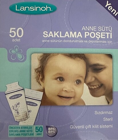 Lansinoh süt saklama poşeti