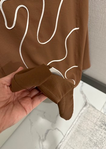 Kahverengi Baskılı Uzun Kollu tunik takım - Görsel 3