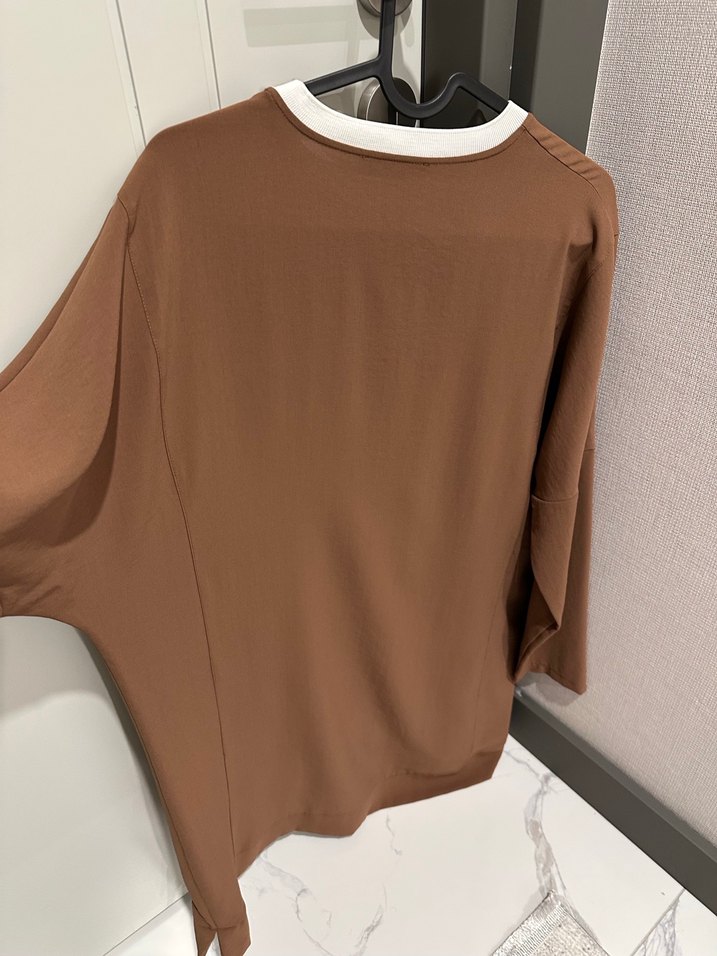 Kahverengi Baskılı Uzun Kollu tunik takım - Görsel 5