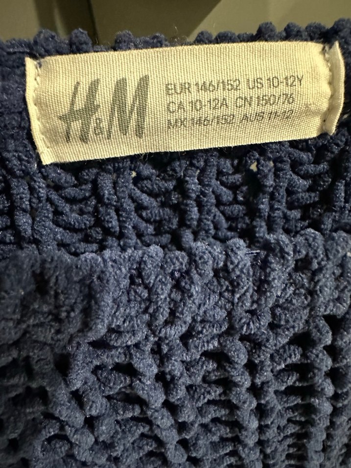 Çocuk Lacivert Örgü Uzun Kollu Kazak - Görsel 5