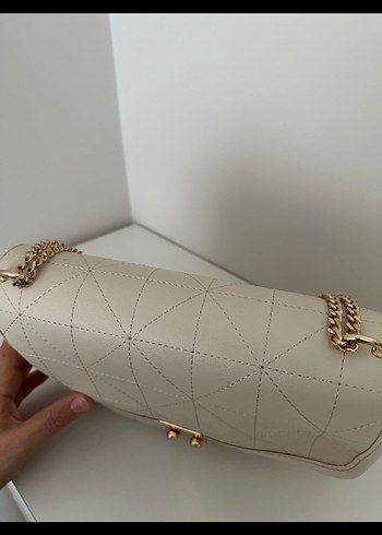 Beyaz Laura Ashley Yumuşak Deri Kadın Çanta - Görsel 5