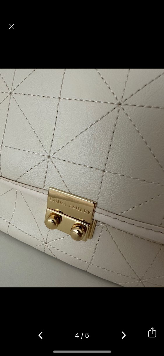 Beyaz Laura Ashley Yumuşak Deri Kadın Çanta - Görsel 4