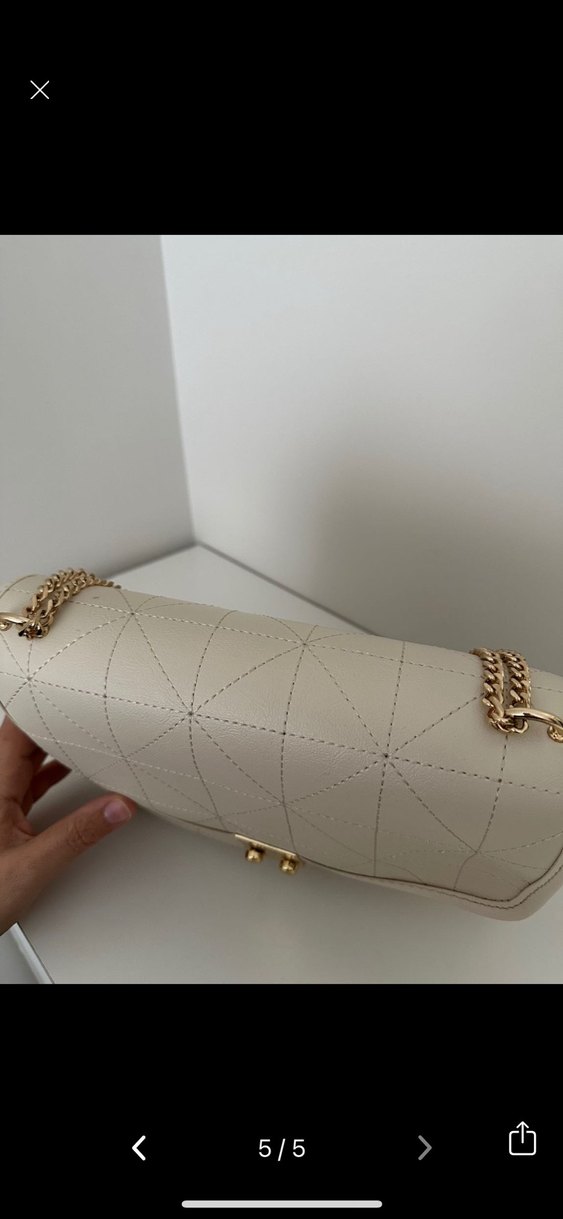 Beyaz Laura Ashley Yumuşak Deri Kadın Çanta - Görsel 5