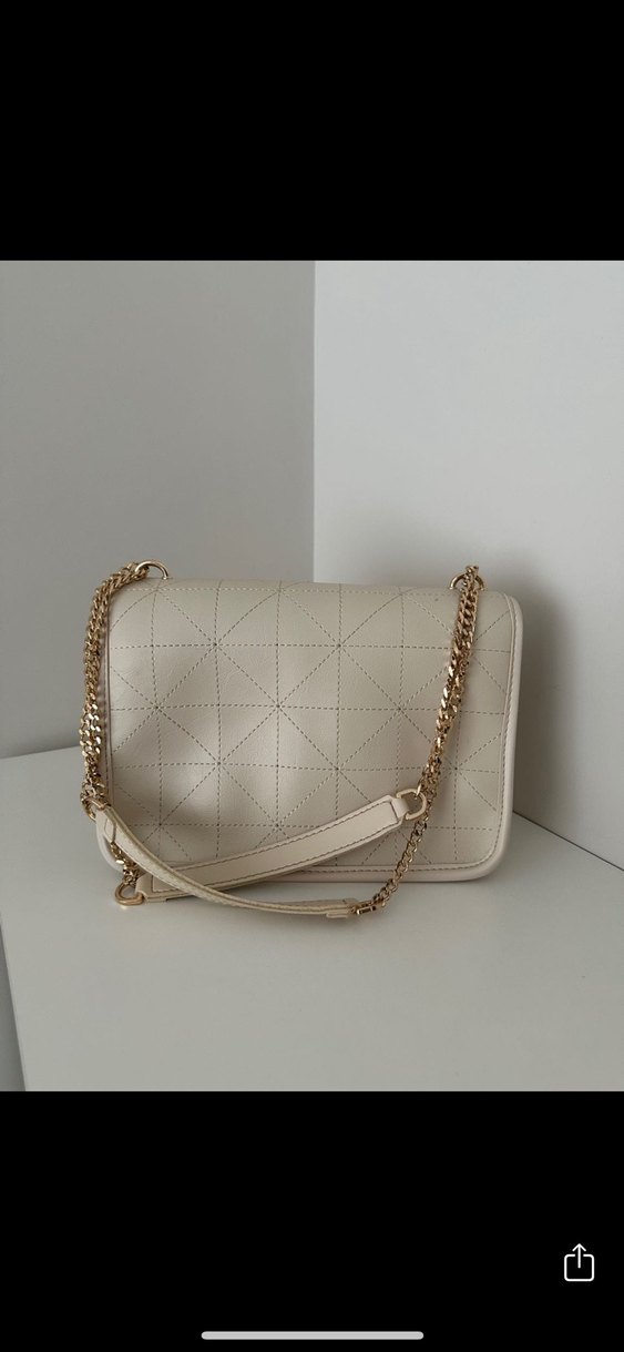 Beyaz Laura Ashley Yumuşak Deri Kadın Çanta - Görsel 3