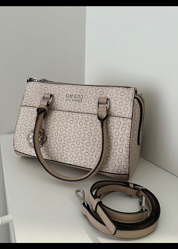 Desenli Guess Bej Deri Kadın Omuz Çantası - Görsel 10