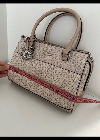 Desenli Guess Bej Deri Kadın Omuz Çantası - Görsel 7