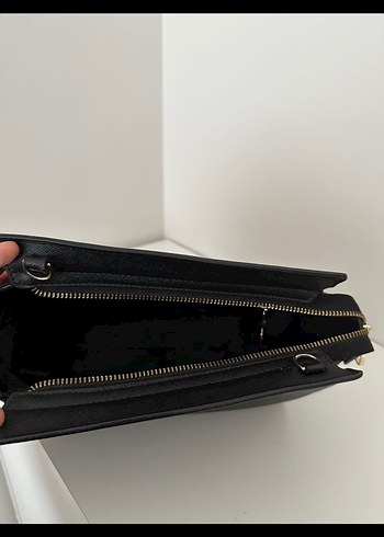 Klasik Siyah Deri Kadın Çanta - Görsel 7