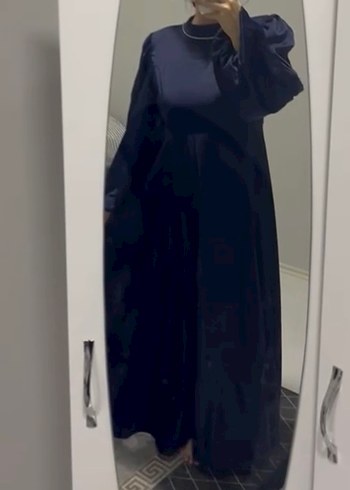 Lacivert Uzun Kollu Salaş Kadın Elbise - Görsel 2