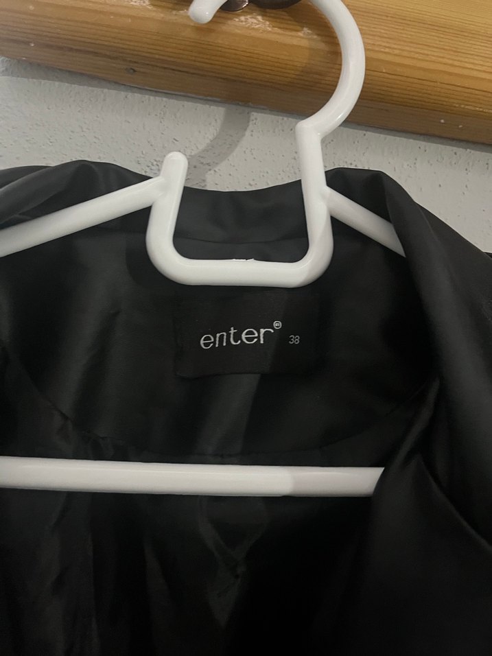 Siyah Deri Uzun Kadın Kaban - Görsel 3