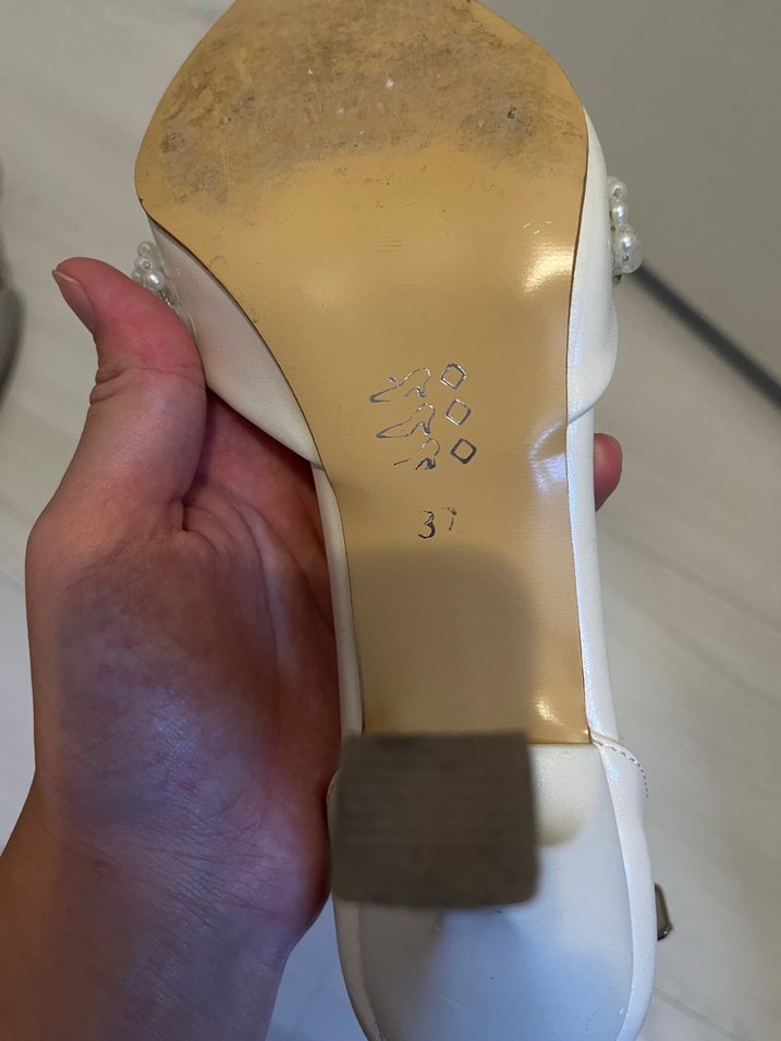 İnci Detaylı Beyaz Stiletto Gelin Ayakkabısı - Görsel 3