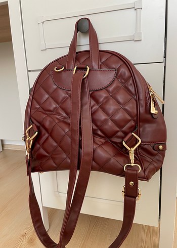 Michael Kors Bordo Deri Kadın Sırt Çantası - Michael Kors