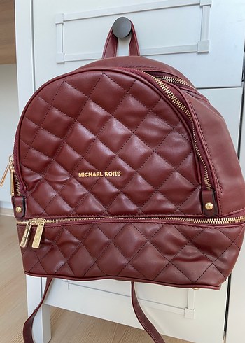Bordo Deri Kadın Sırt Çantası - Michael Kors