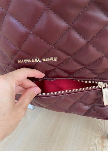  Beden bordo Renk Bordo Deri Kadın Sırt Çantası - Michael Kors