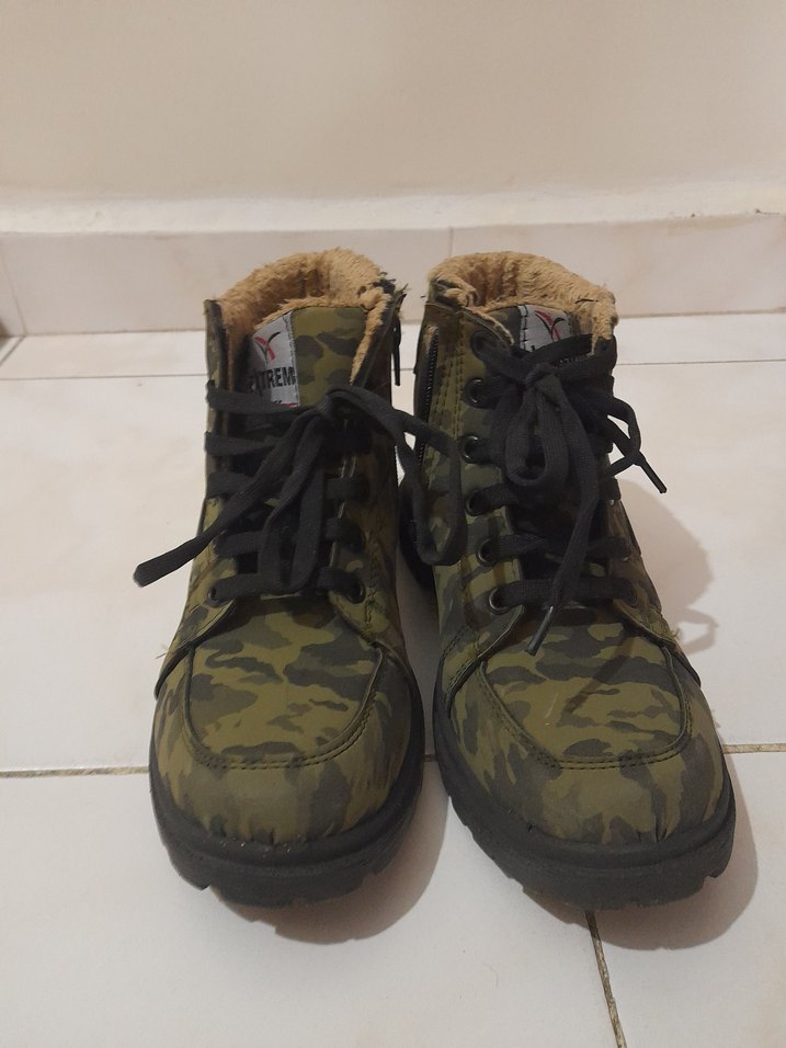 Kürk Detaylı Kamuflaj Erkek Outdoor Bot - Görsel 4