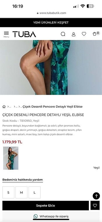 m Beden Uzun yesil elbise