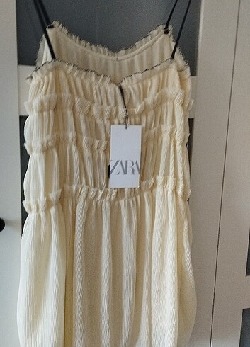 s Beden beyaz Renk ZARA ETİKETLİ ELBİSE