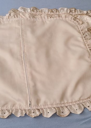 İşlemeli Krem Parlak Yatak Örtüsü - Görsel 11