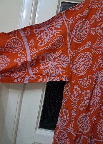 Bohem Uzun Bağcıklı V Yaka Elbise 2 bdn - Görsel 4