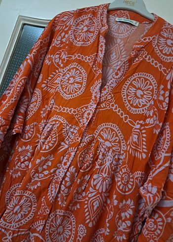 Bohem Uzun Bağcıklı V Yaka Elbise 2 bdn - Görsel 6